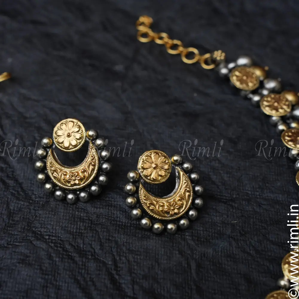 Amodini Silver Dual Tone Necklace - Rimli Boutique