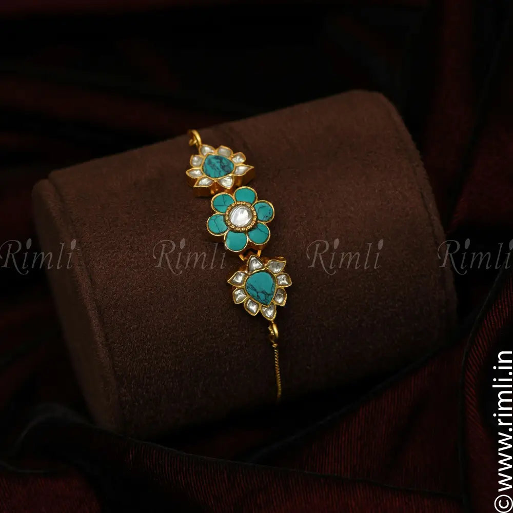 Aditi Silver Bracelet - Turquoise - Rimli Boutique