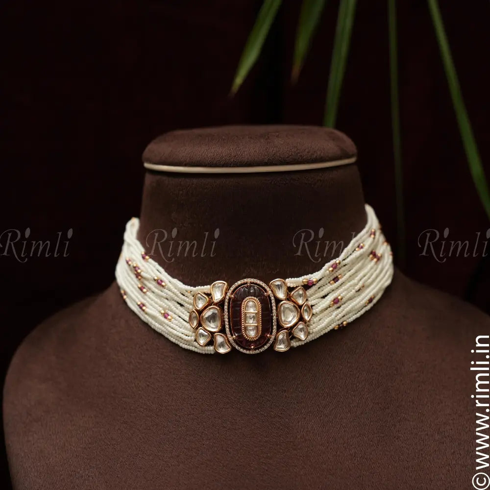 Gadhya Pearl Polki Choker - Rimli Boutique