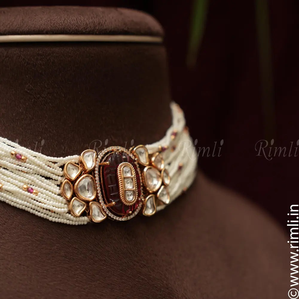 Gadhya Pearl Polki Choker - Rimli Boutique