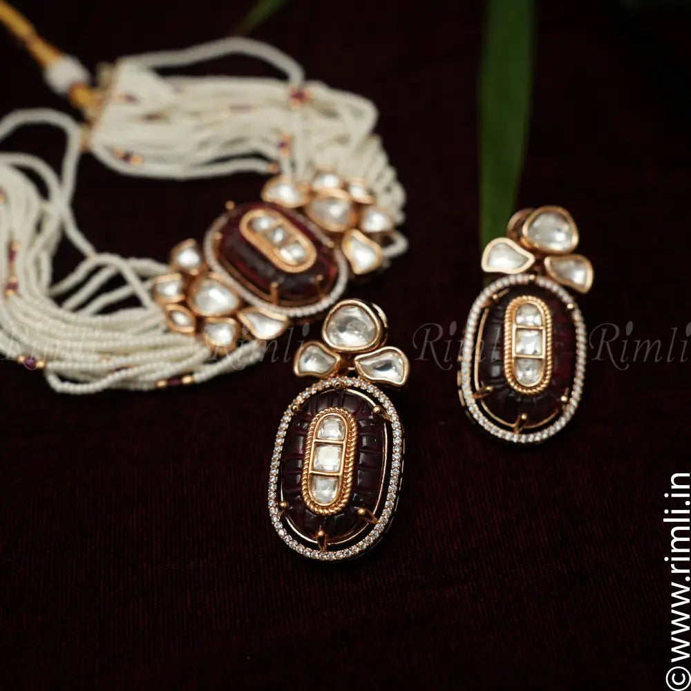 Gadhya Pearl Polki Choker - Rimli Boutique