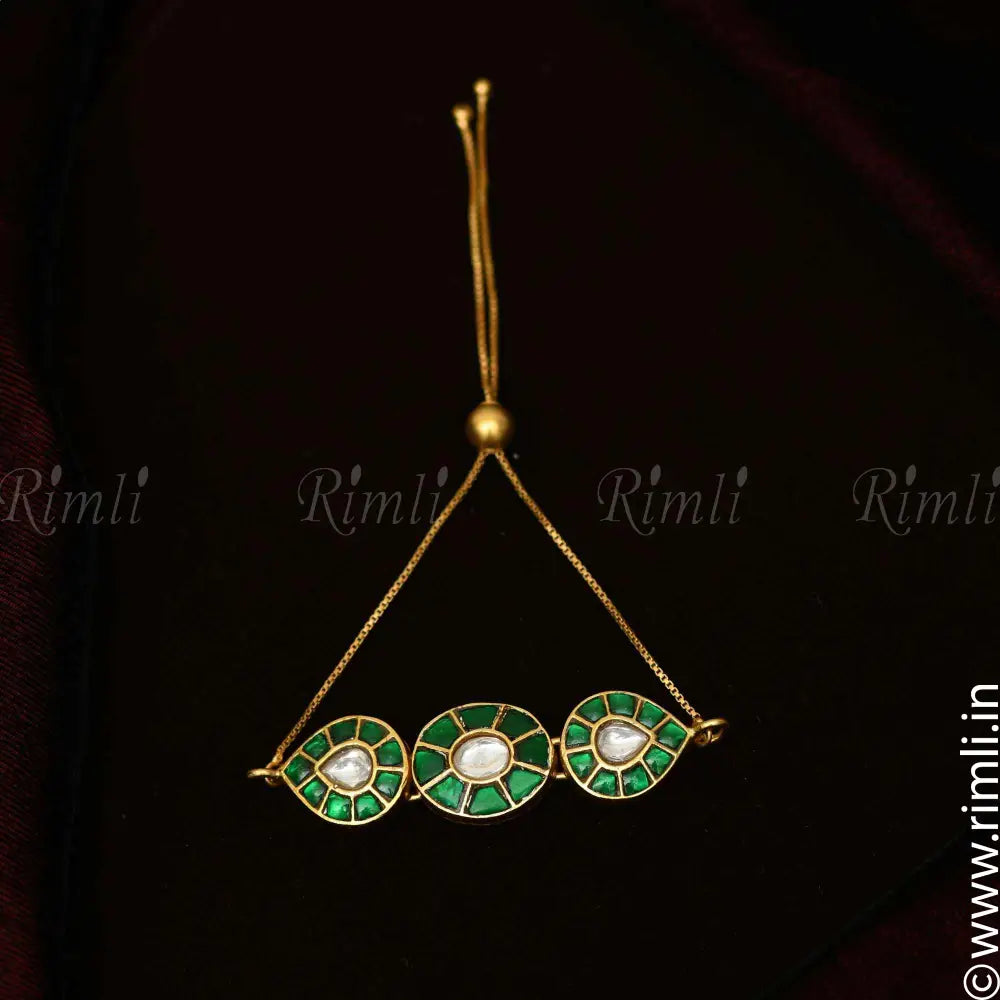 Sara Silver Bracelet - Green - Rimli Boutique