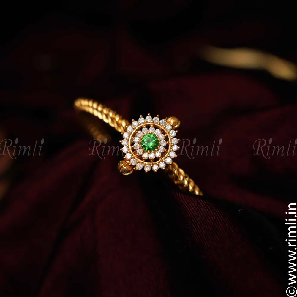 Ruhi Silver Bangle - Green - Rimli Boutique