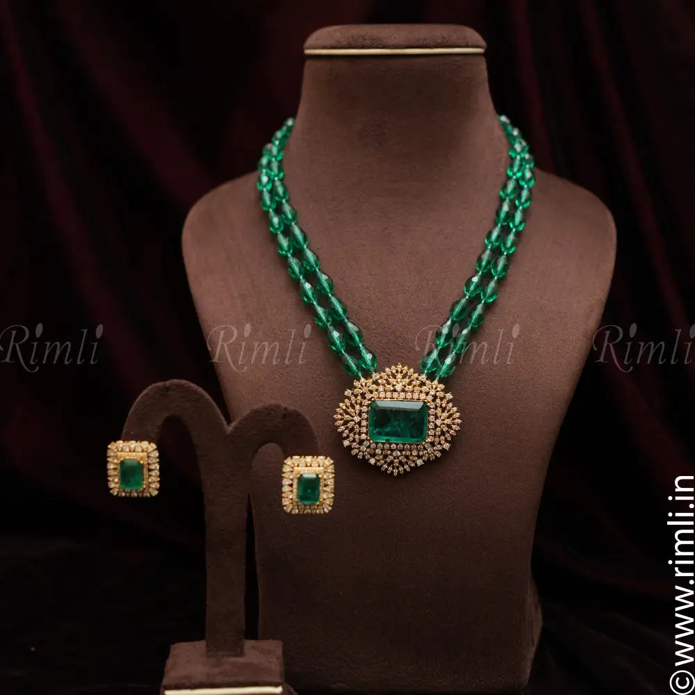 Green 2024 beaded necklace