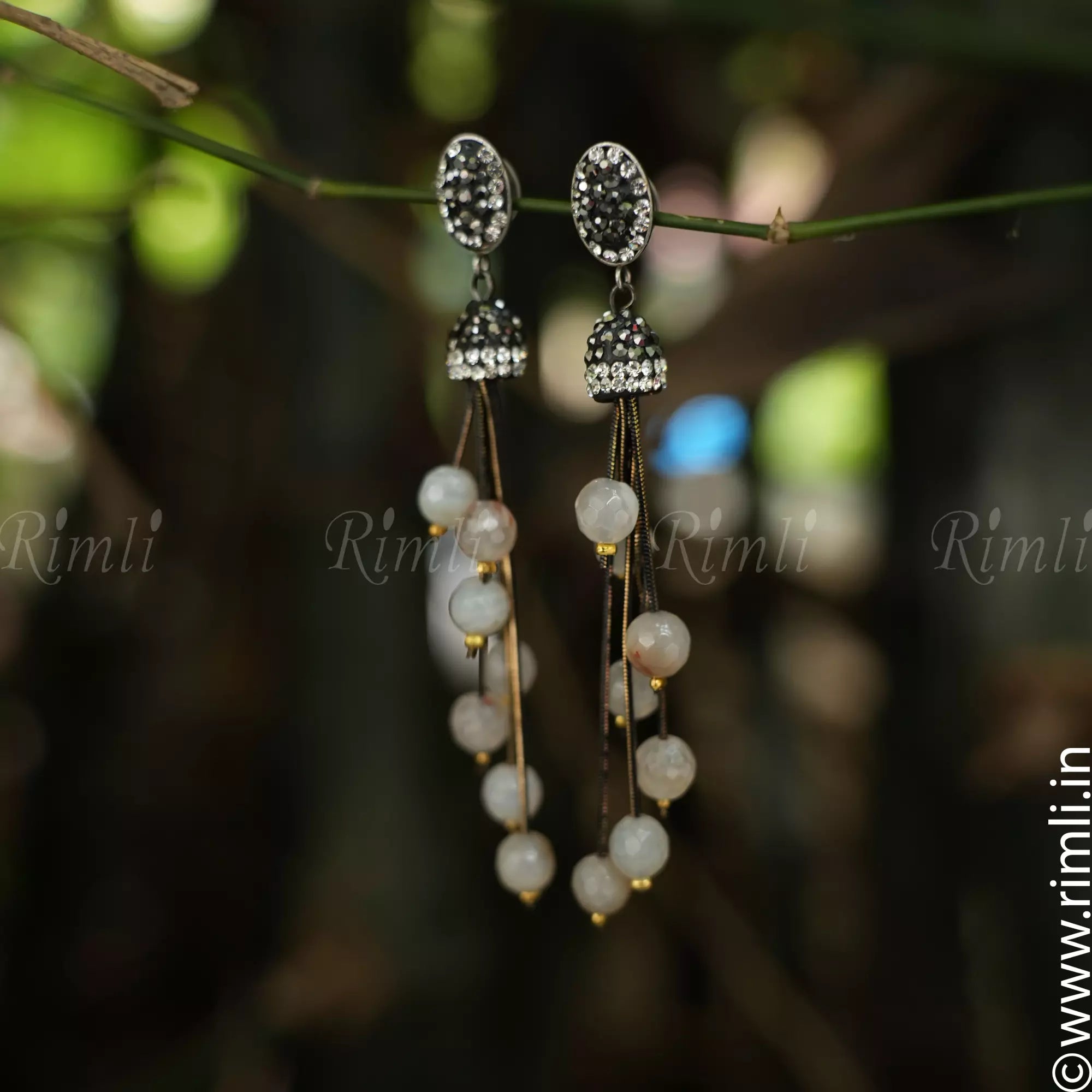 Abhaya Designer Earrings - Ivory - Rimli Boutique