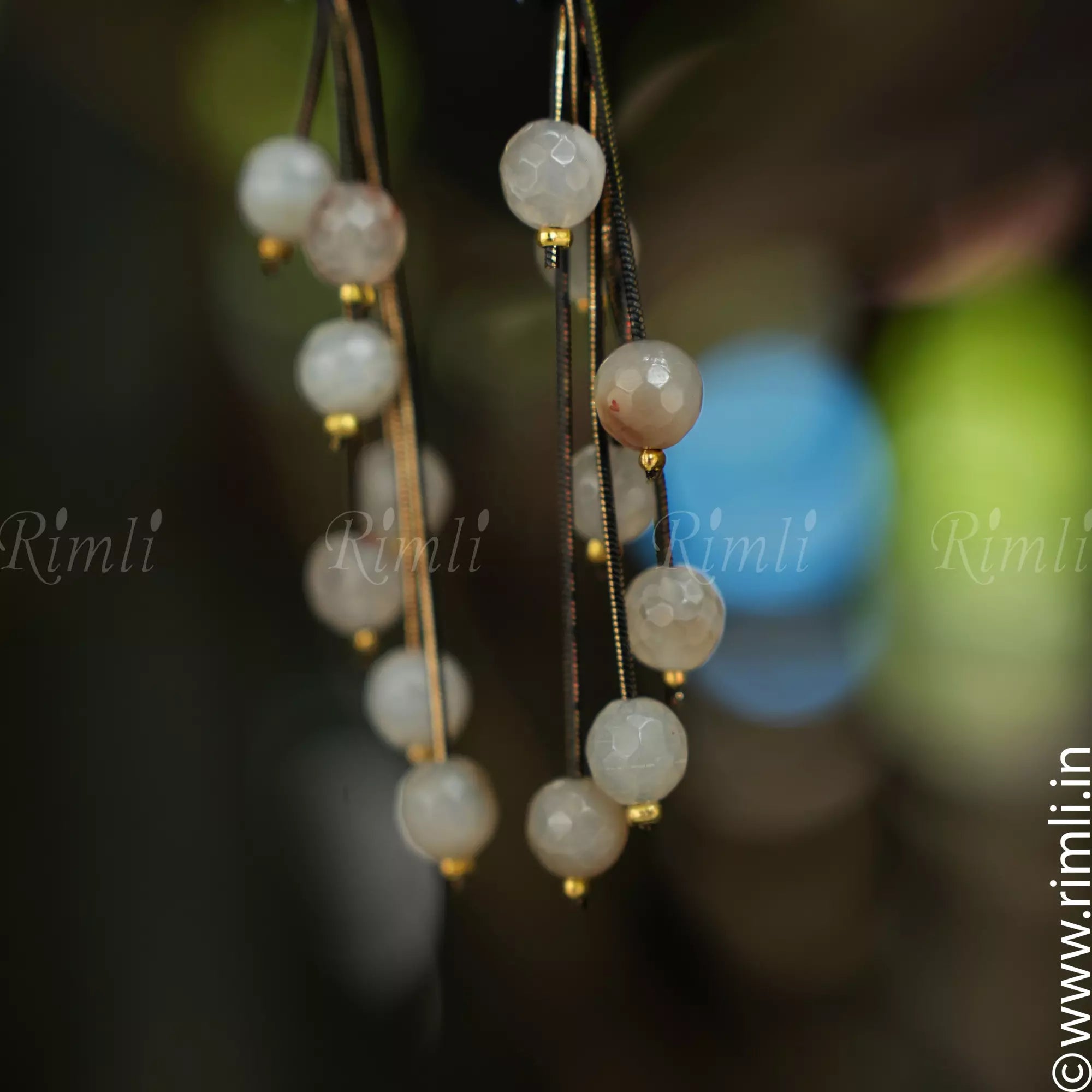 Abhaya Designer Earrings - Ivory - Rimli Boutique