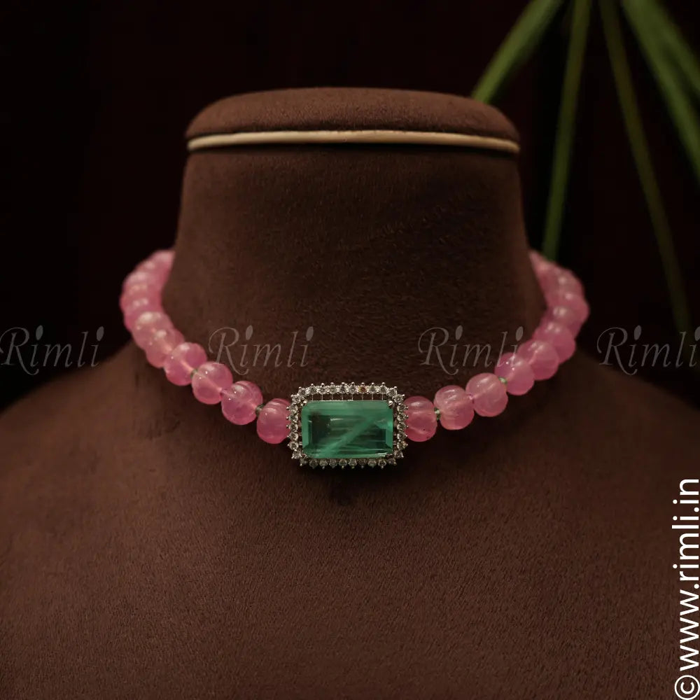 Kashi Beaded Zircon Necklace - Rimli Boutique