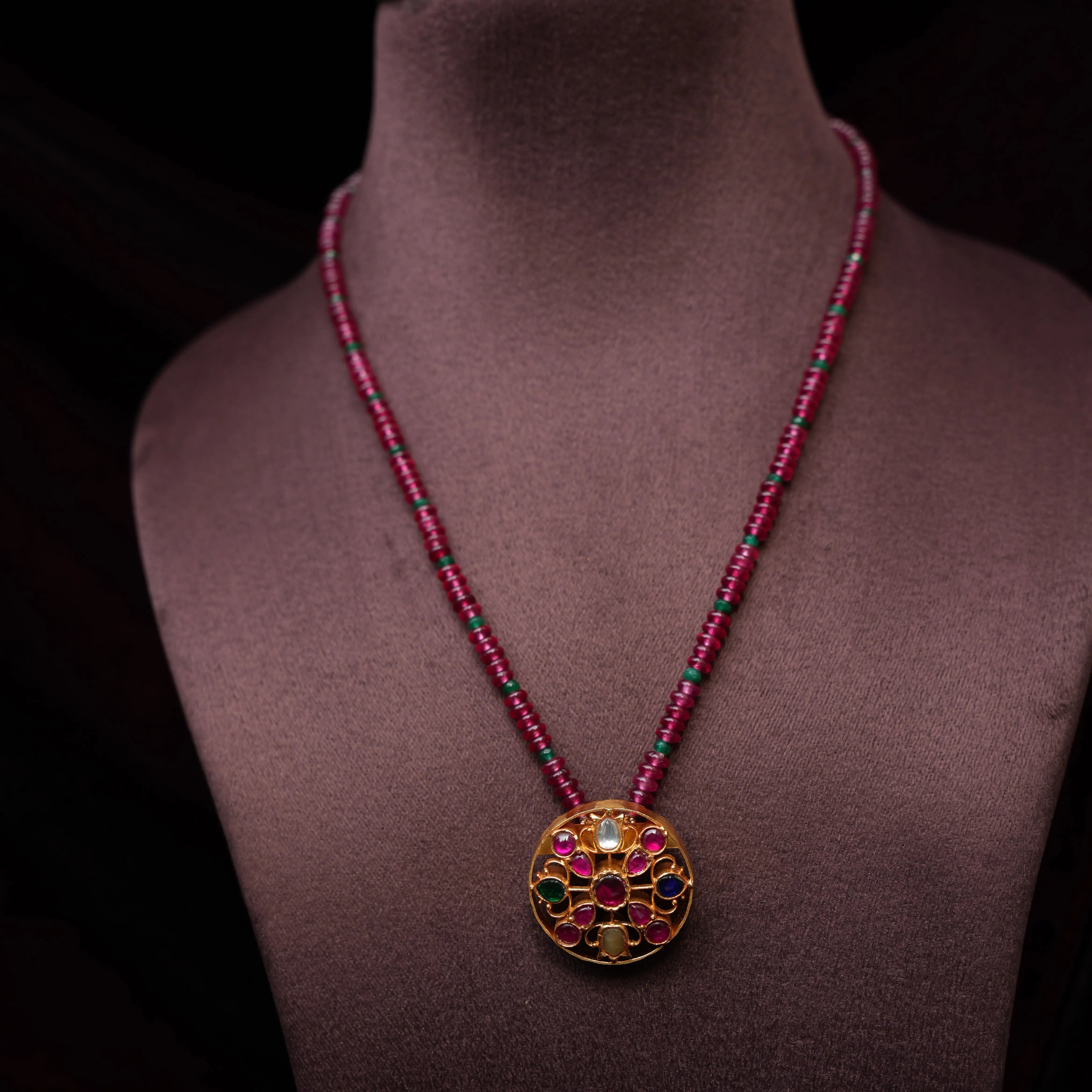 Kritida Silver Necklace - Red - Rimli Boutique