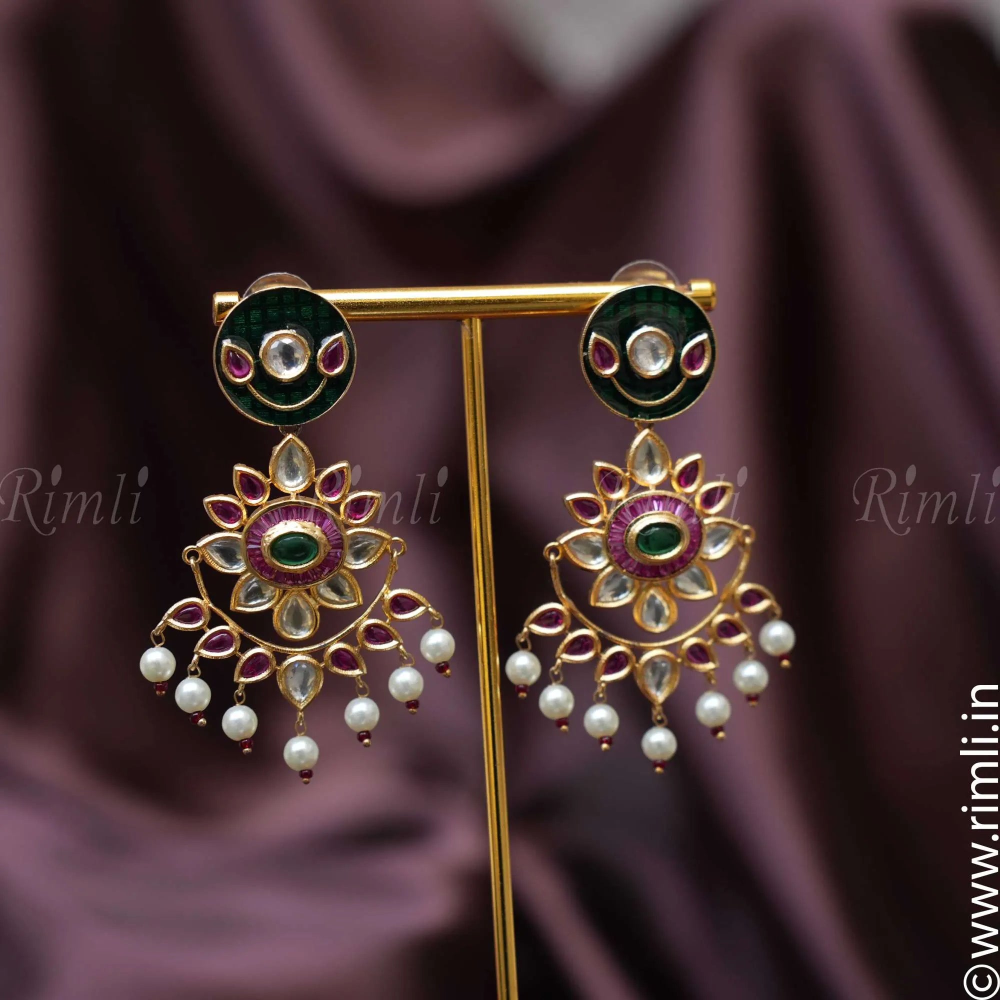 Leela Polki Earrings - Rimli Boutique