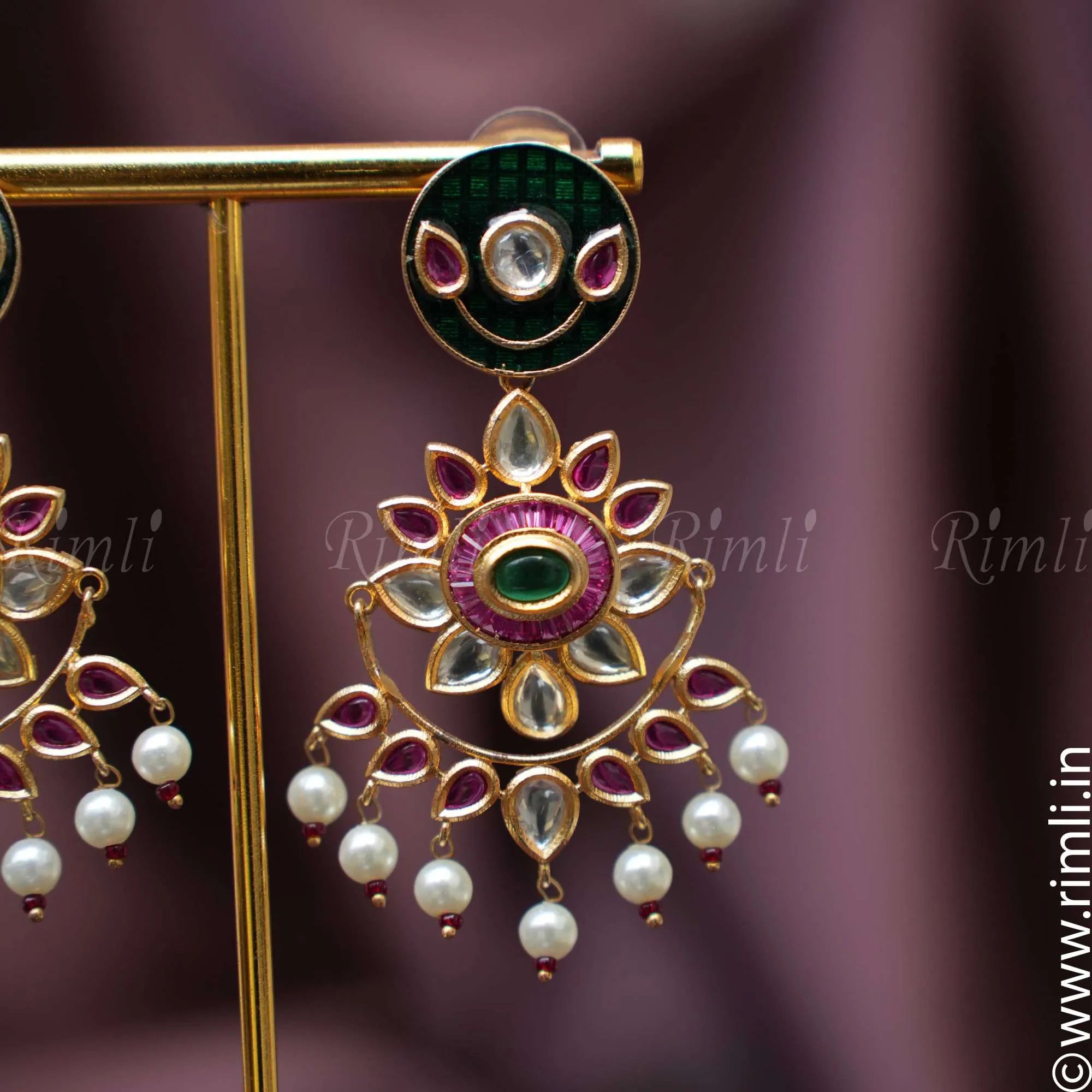 Leela Polki Earrings - Rimli Boutique