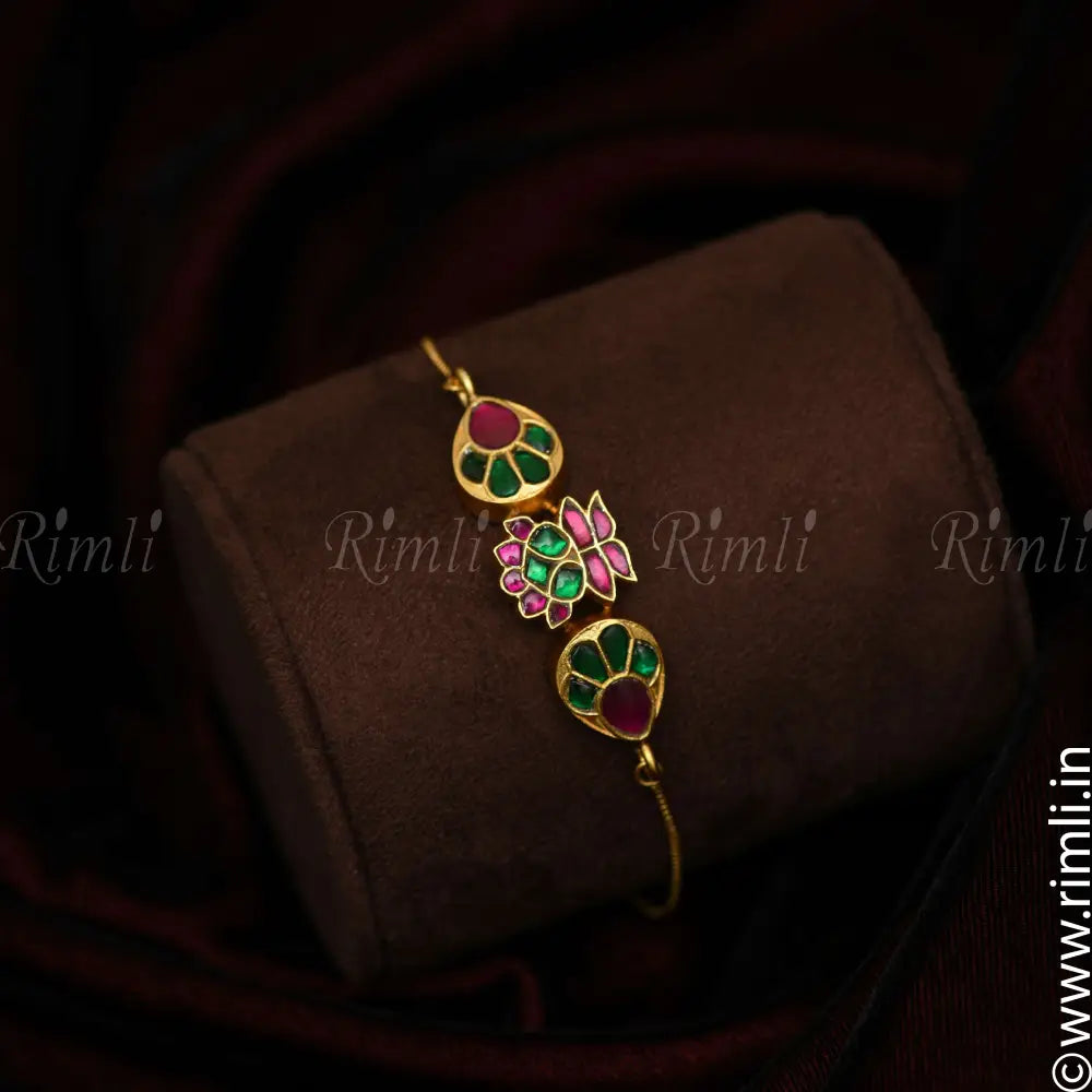 Saesha Silver Bracelet - Red & Green - Rimli Boutique