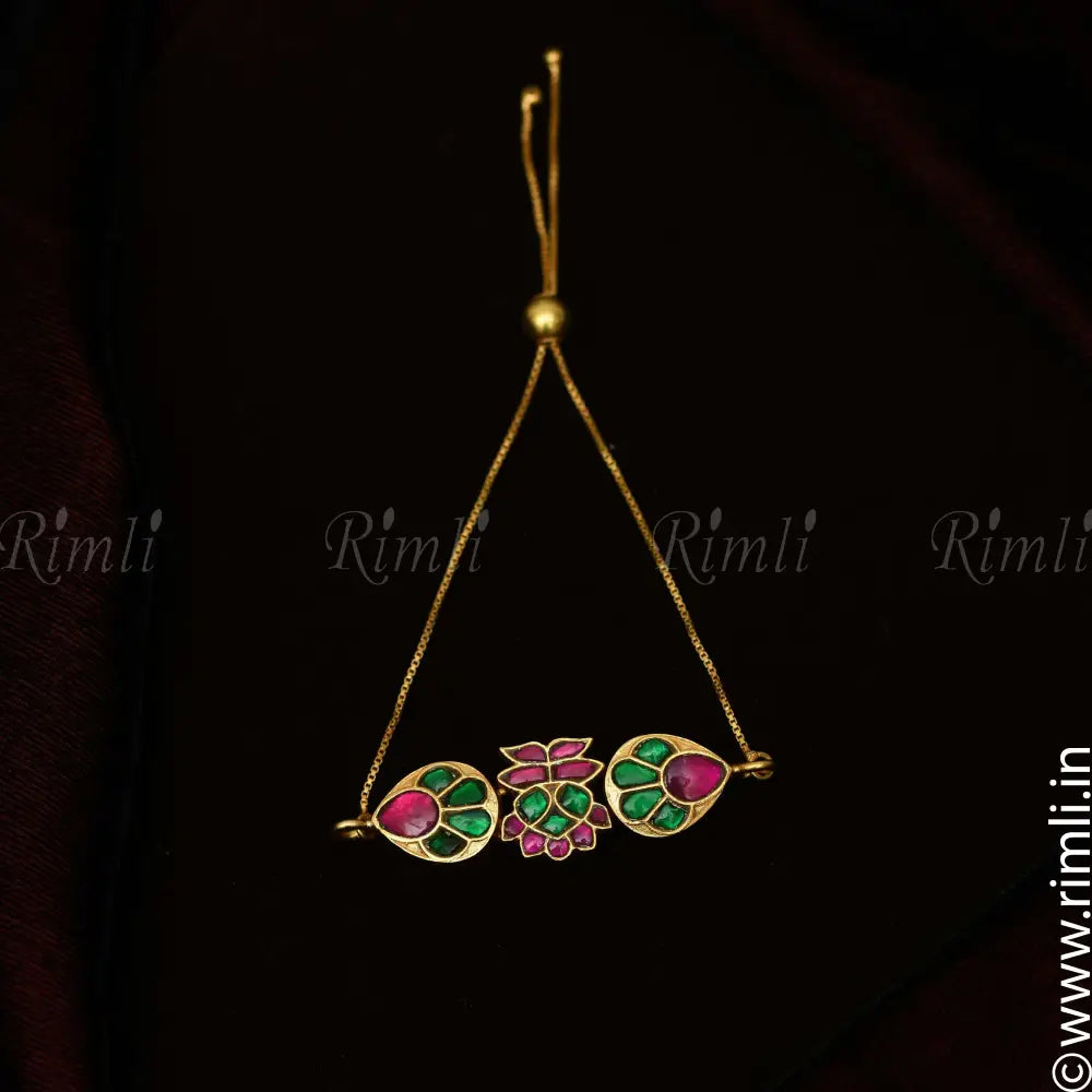 Saesha Silver Bracelet - Red & Green - Rimli Boutique