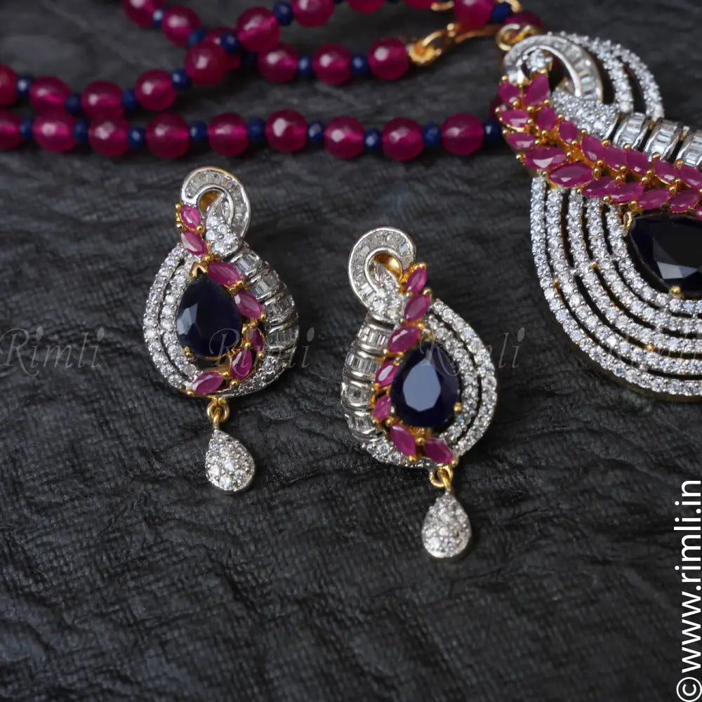Arohi Beaded Zircon Necklace - Rimli Boutique