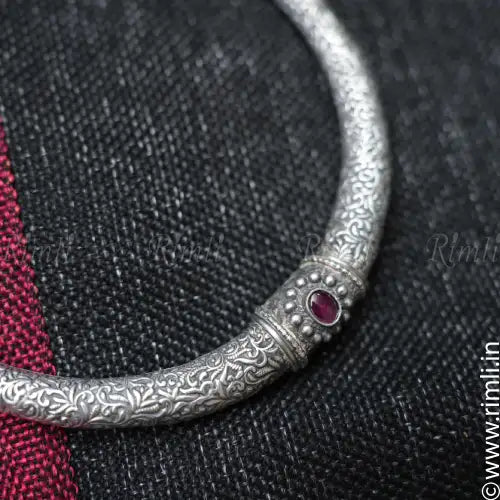 Oxidized Silver Hasli - Rimli Boutique