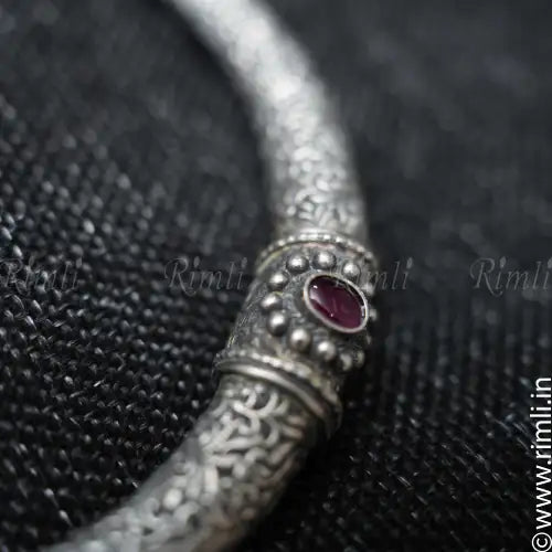 Oxidized Silver Hasli - Rimli Boutique