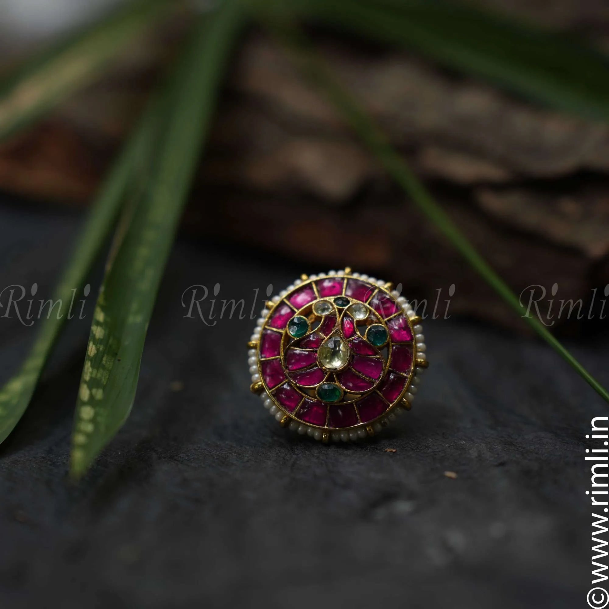 Peacock Polki Ring - Rimli Boutique