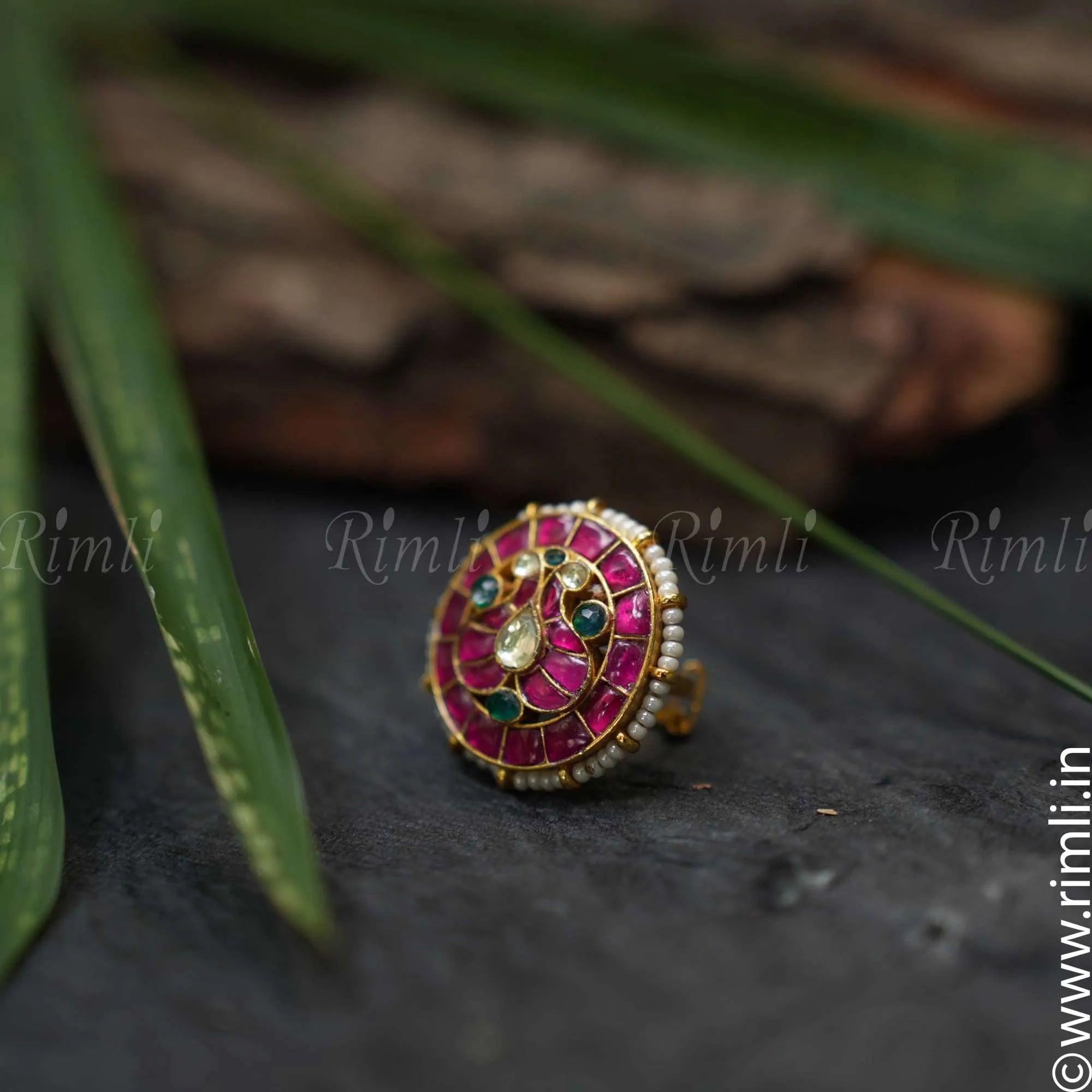 Peacock Polki Ring - Rimli Boutique