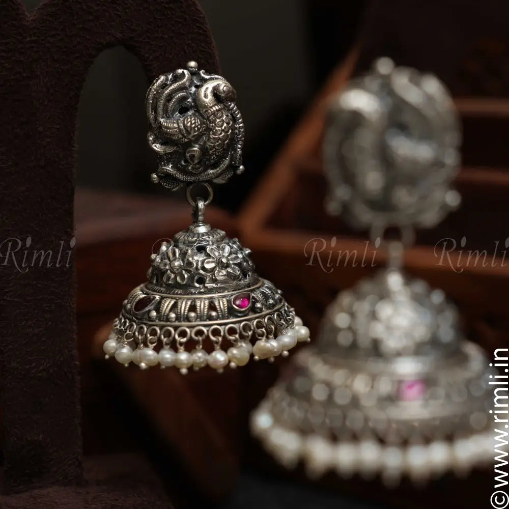 Dhani Silver Jhumka - Rimli Boutique