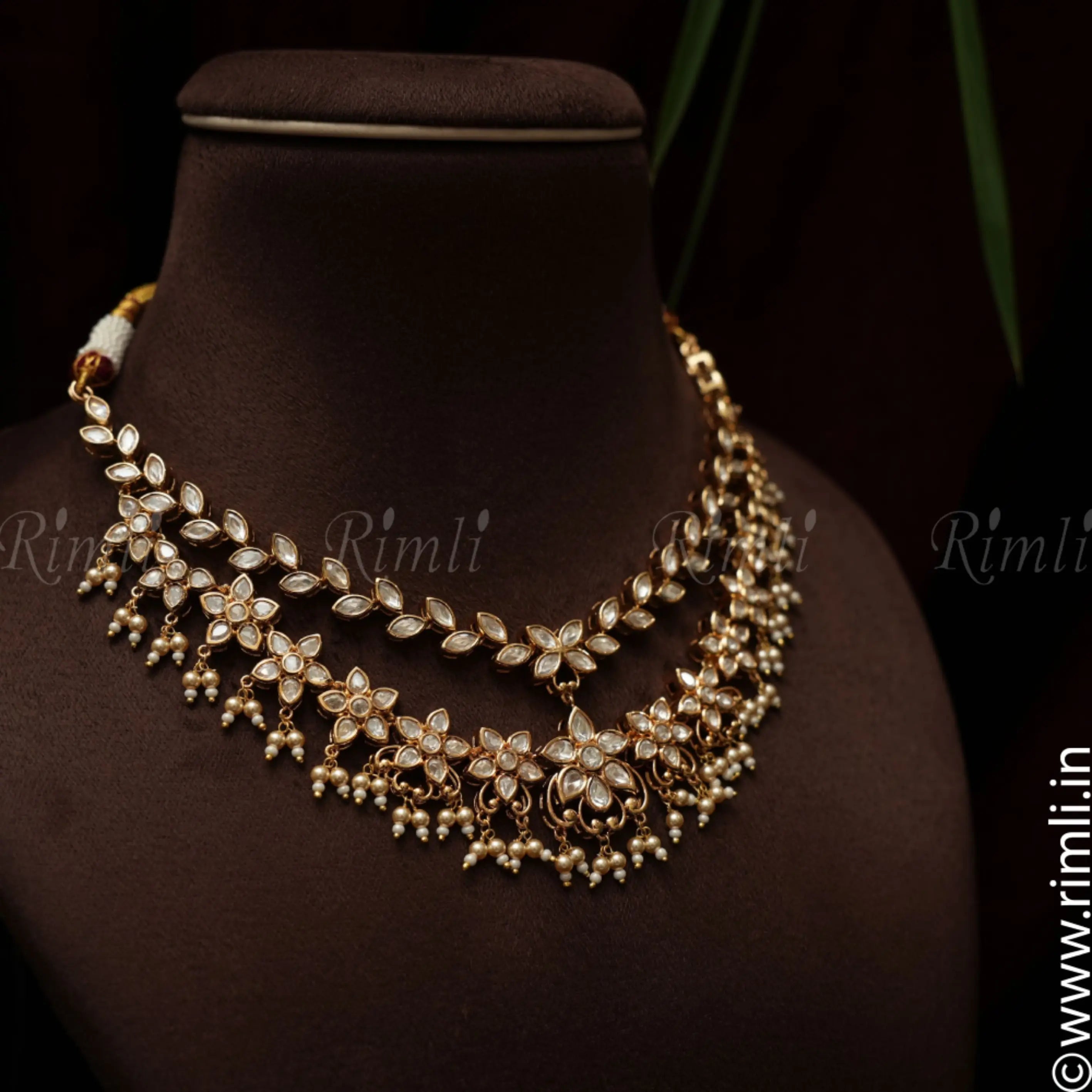 Sachi Polki Necklace - White - Rimli Boutique