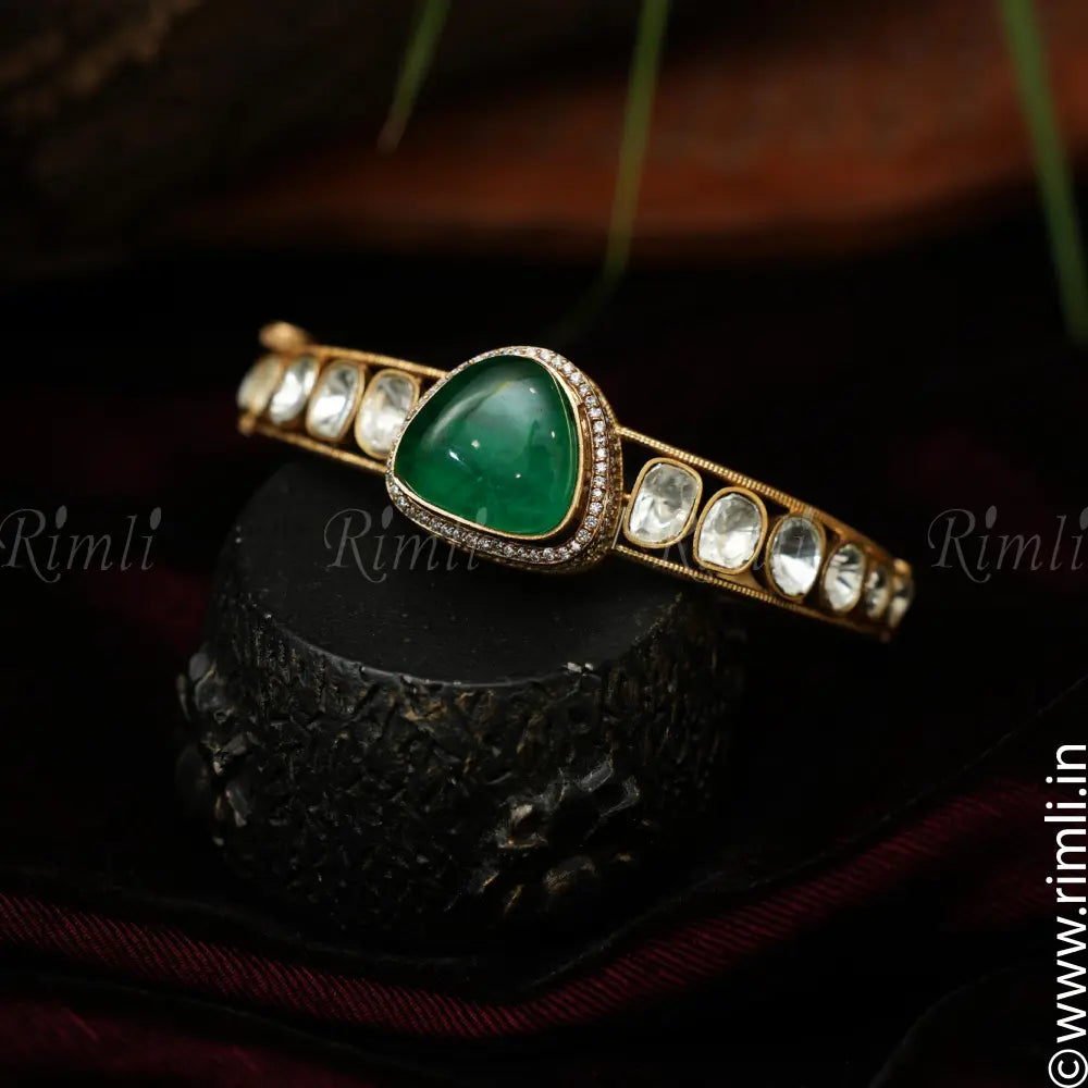 Samya Kundan Bracelet - Green - Rimli Boutique