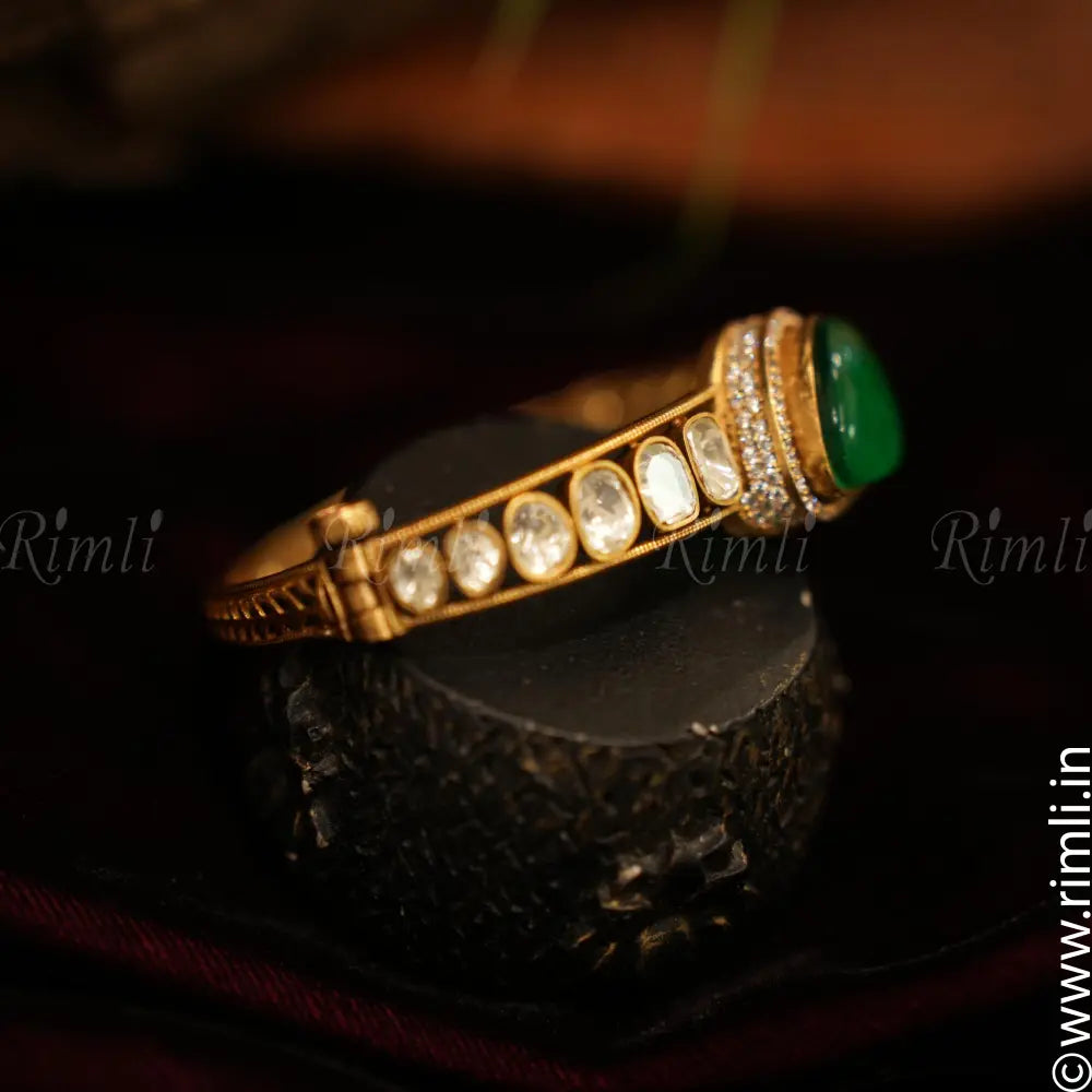 Samya Kundan Bracelet - Green - Rimli Boutique