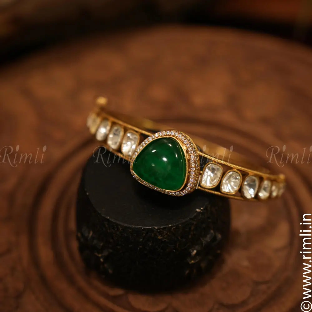 Samya Kundan Bracelet - Green - Rimli Boutique