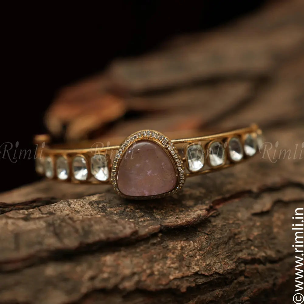 Samya Kundan Bracelet - Pastel Pink - Rimli Boutique