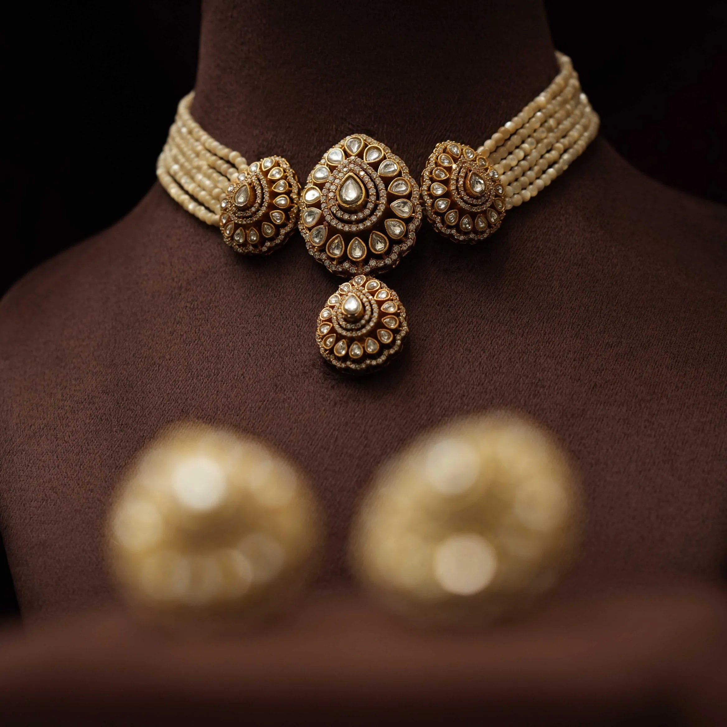 Sansa Beaded Polki Necklace