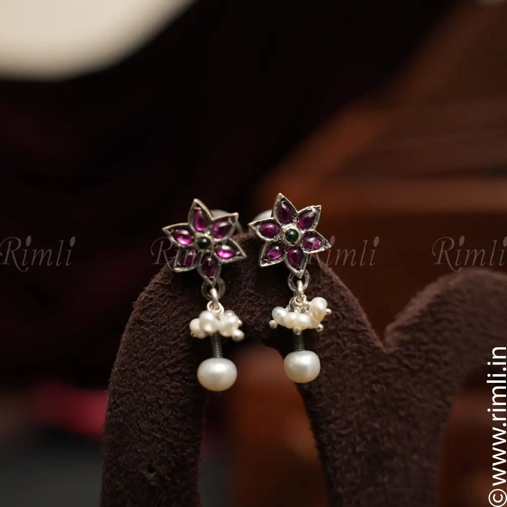 Tanisha Silver Necklace - Red - Rimli Boutique