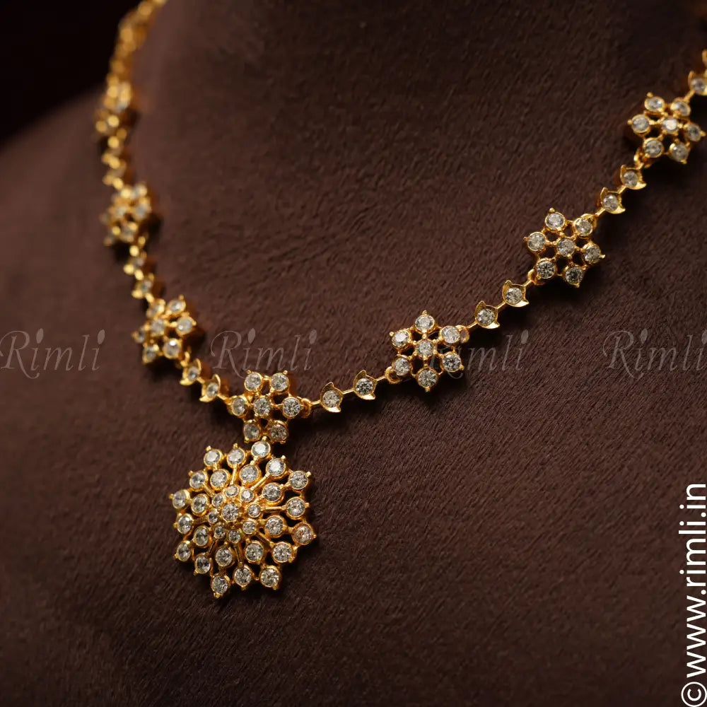 Nakashtra Silver Necklace - White - Rimli Boutique