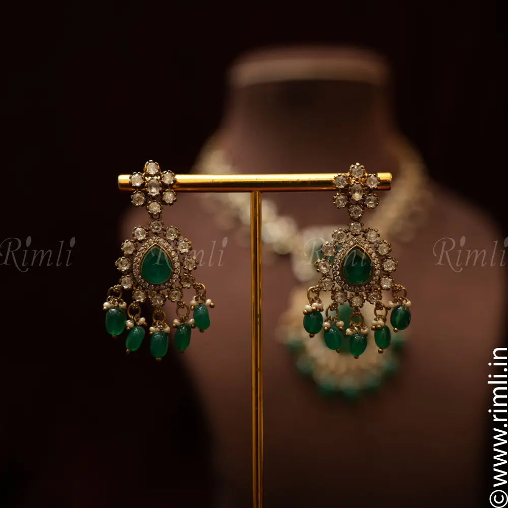 Soha Polki Necklace - Green - Rimli Boutique
