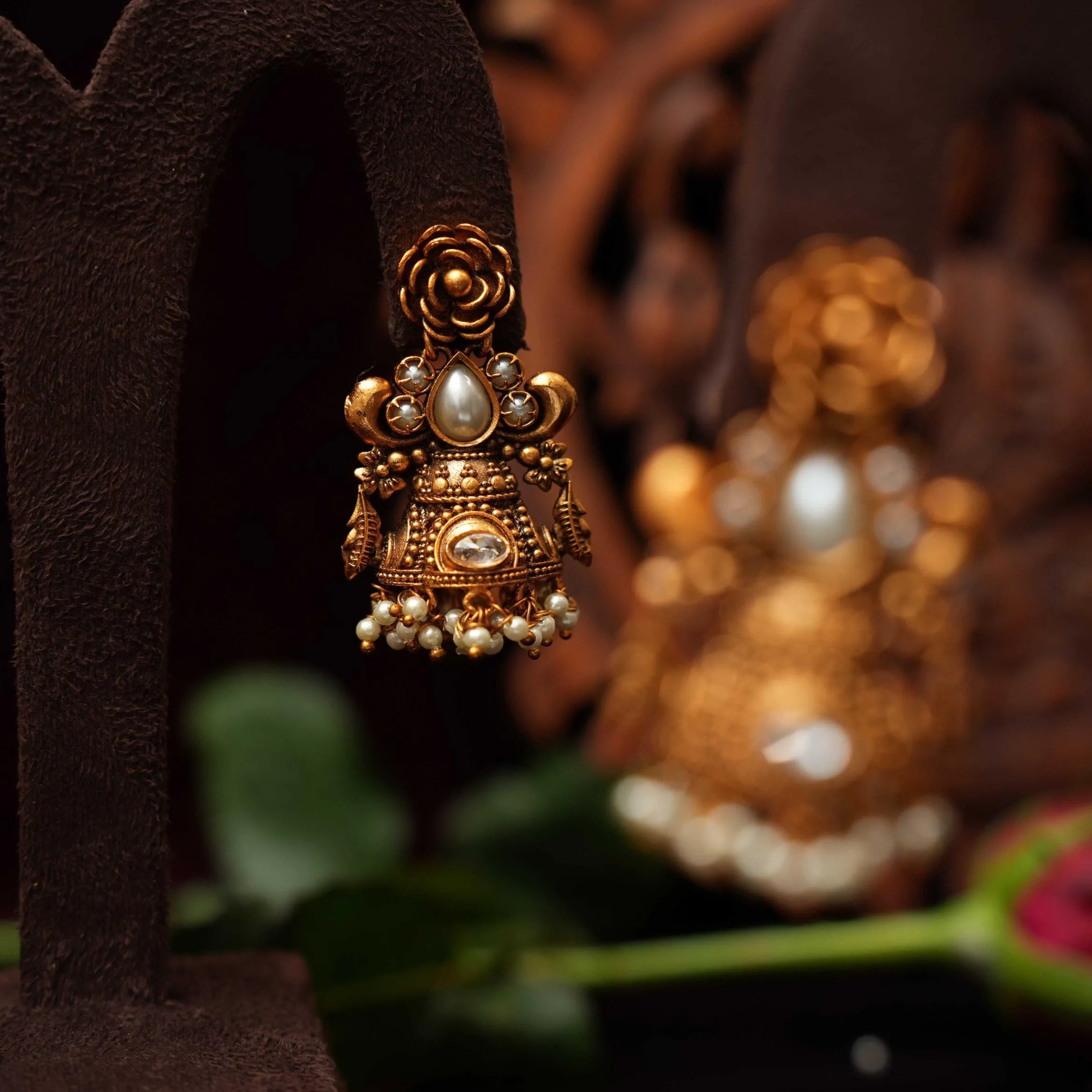 Tarika Antique Jhumka Earrings