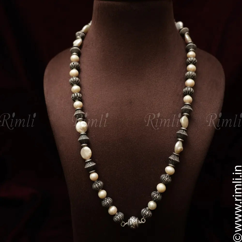 Idriti Silver Beaded Necklace - Rimli Boutique