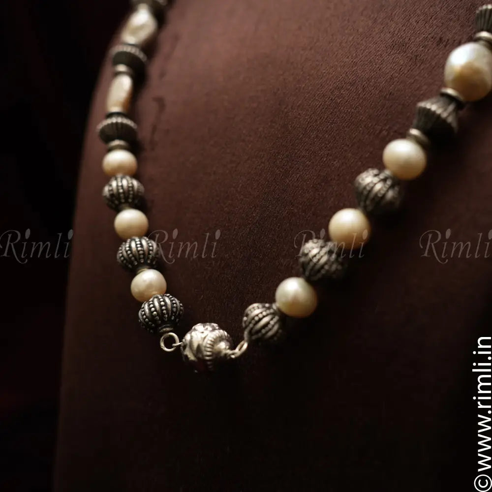 Idriti Silver Beaded Necklace - Rimli Boutique
