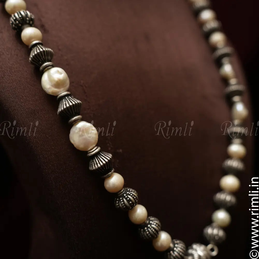 Idriti Silver Beaded Necklace - Rimli Boutique