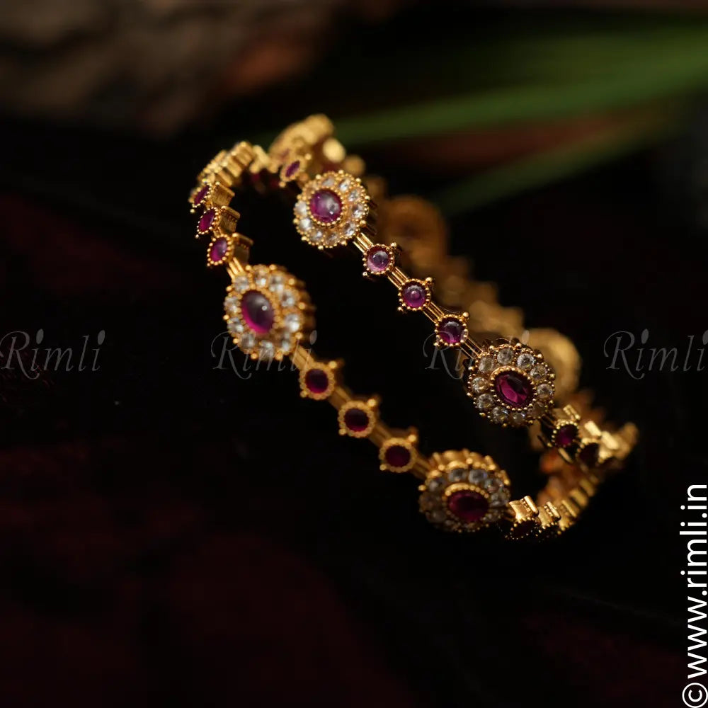 Ukta Antique Bangle - Red - Rimli Boutique