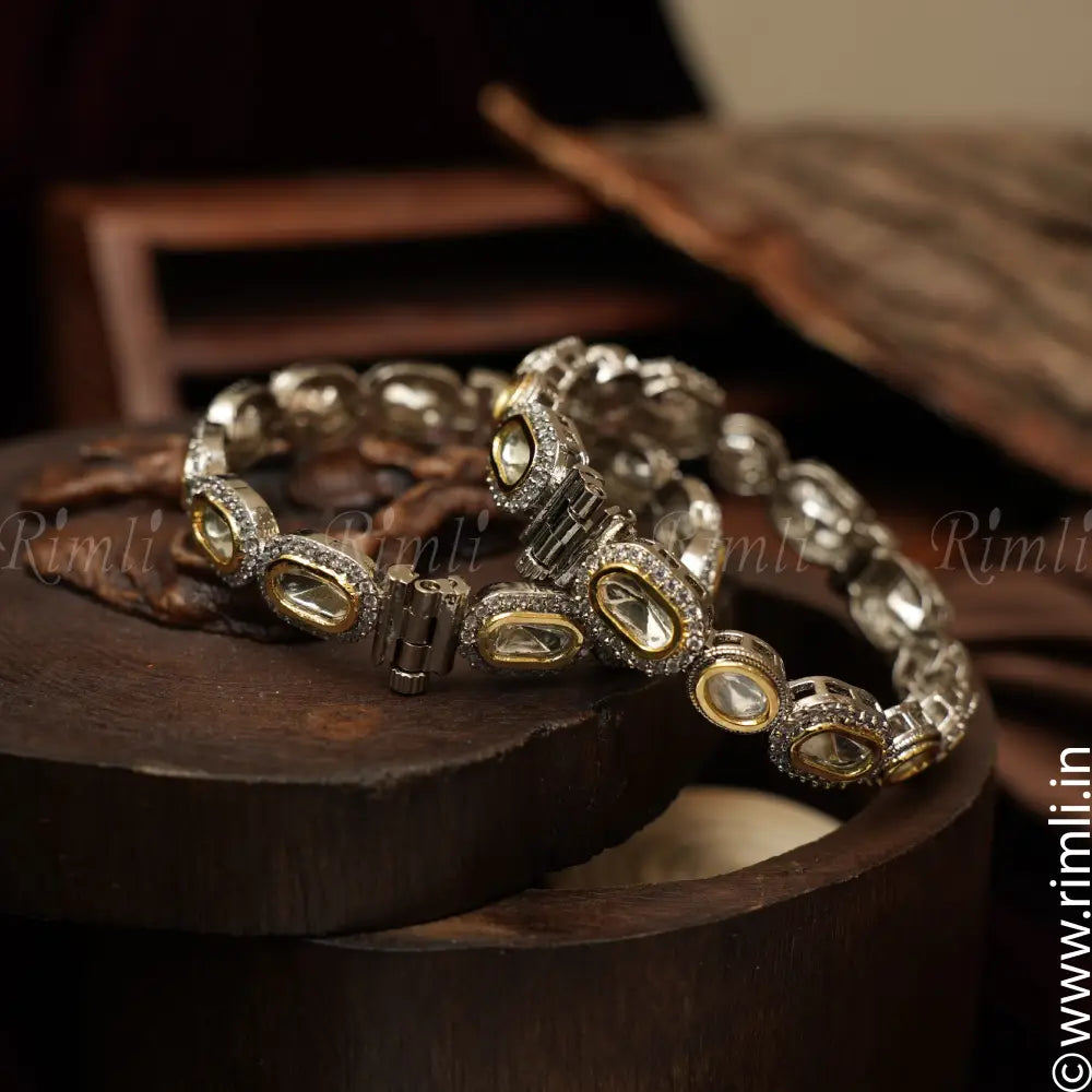 VK Victorian Kundan Bangle - Pair - Rimli Boutique