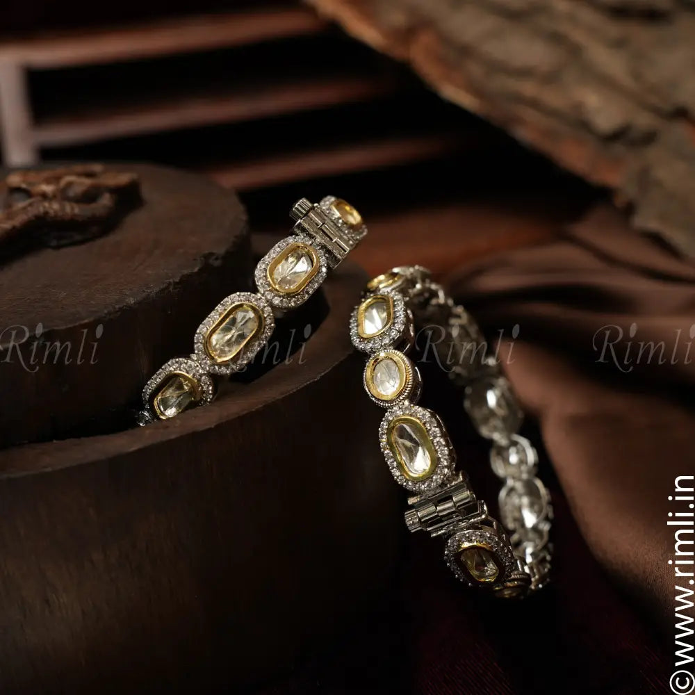 VK Victorian Kundan Bangle - Pair - Rimli Boutique