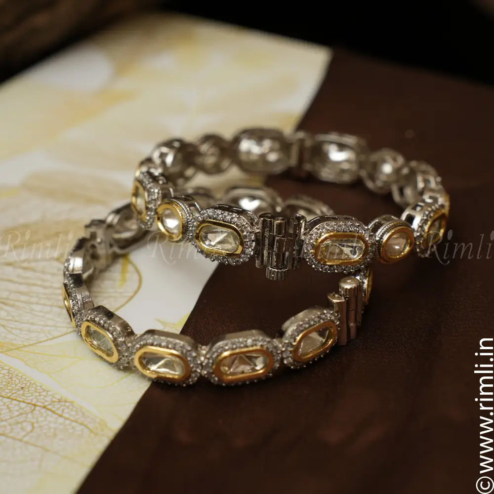 VK Victorian Kundan Bangle - Pair - Rimli Boutique