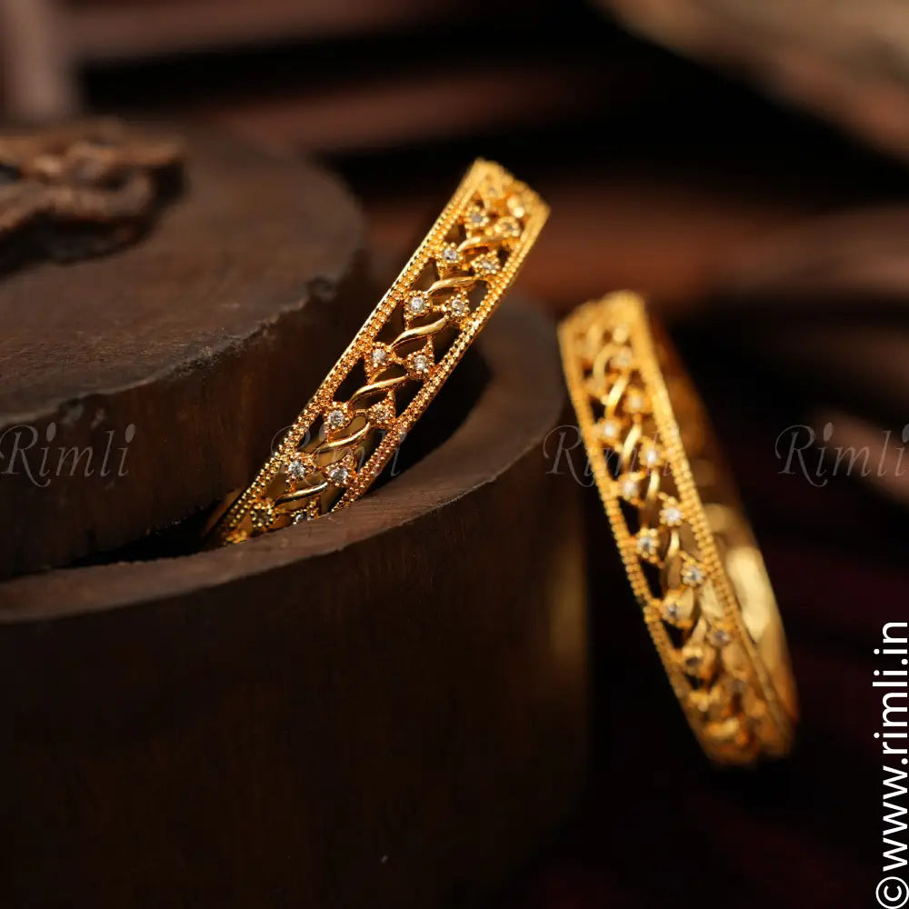 Pavisha White Stone Bangles - Rimli Boutique