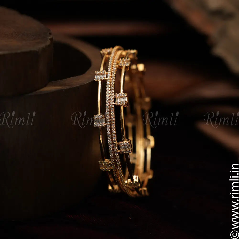 Sanvi White Stone Bangle - Rimli Boutique