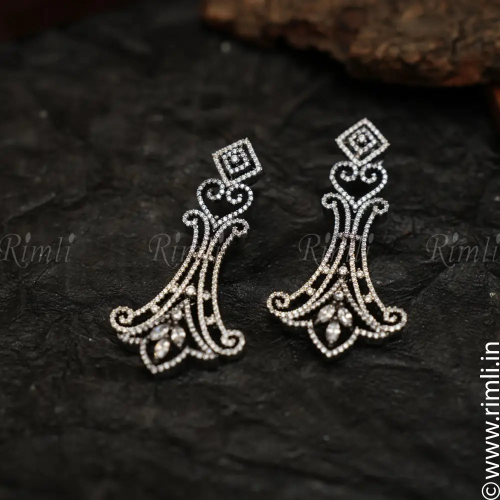 Diya White Zircon Earrings