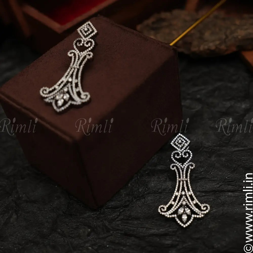 Diya White Zircon Earrings