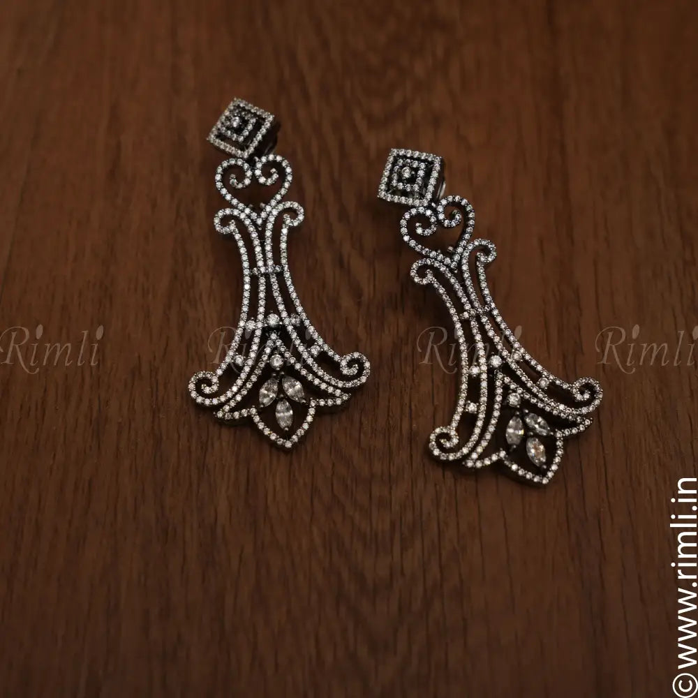 Diya White Zircon Earrings