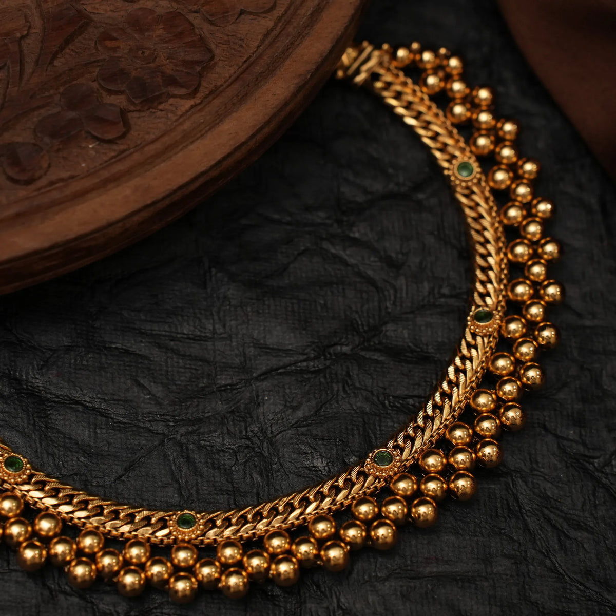 yashmita Antique Choker - Green