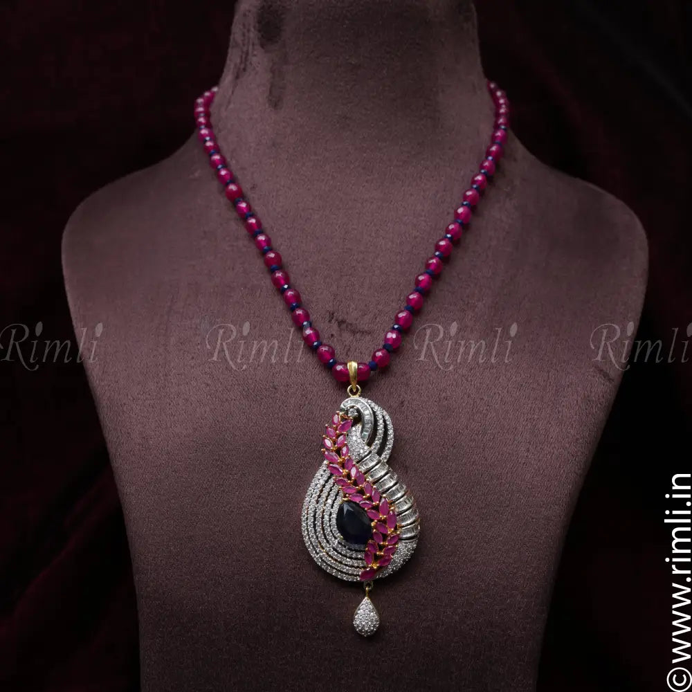 Arohi Beaded Zircon Necklace - Rimli Boutique