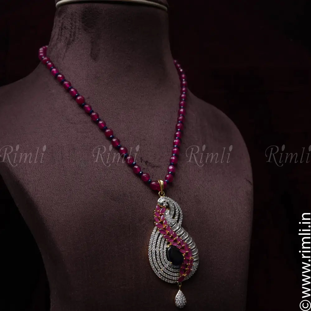 Arohi Beaded Zircon Necklace - Rimli Boutique