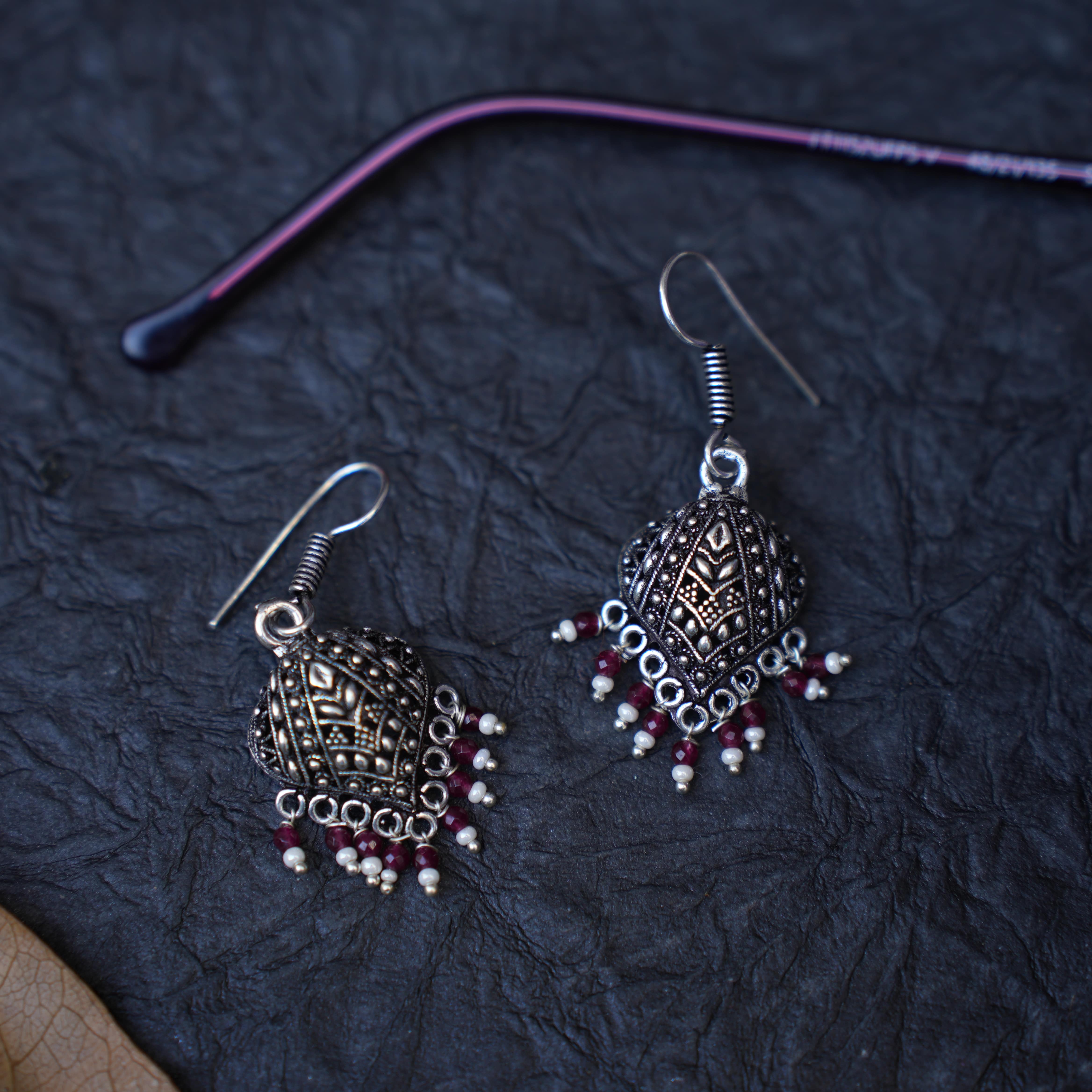 Shakti Hoop Oxidised Earrings - Rimli Boutique