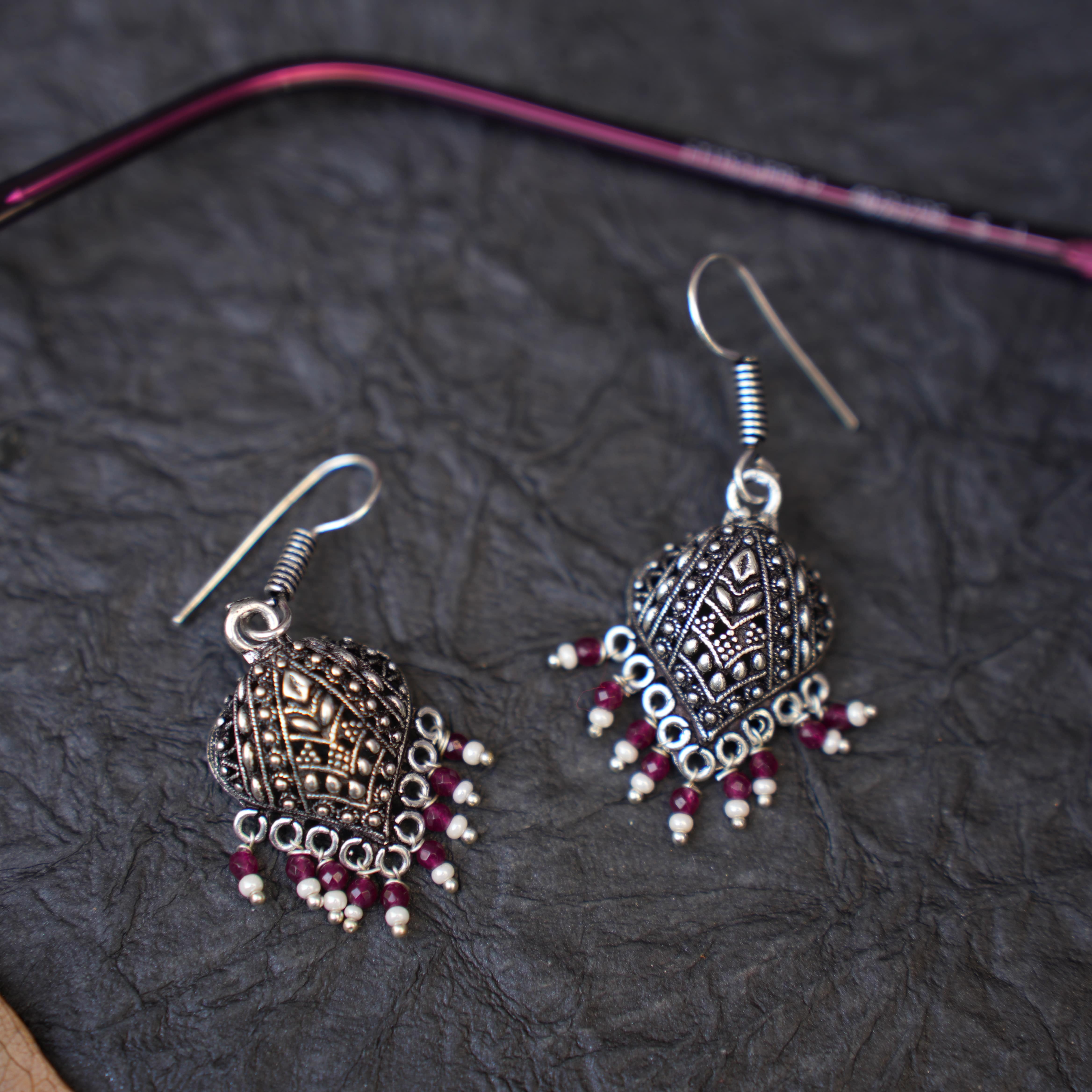 Shakti Hoop Oxidised Earrings - Rimli Boutique