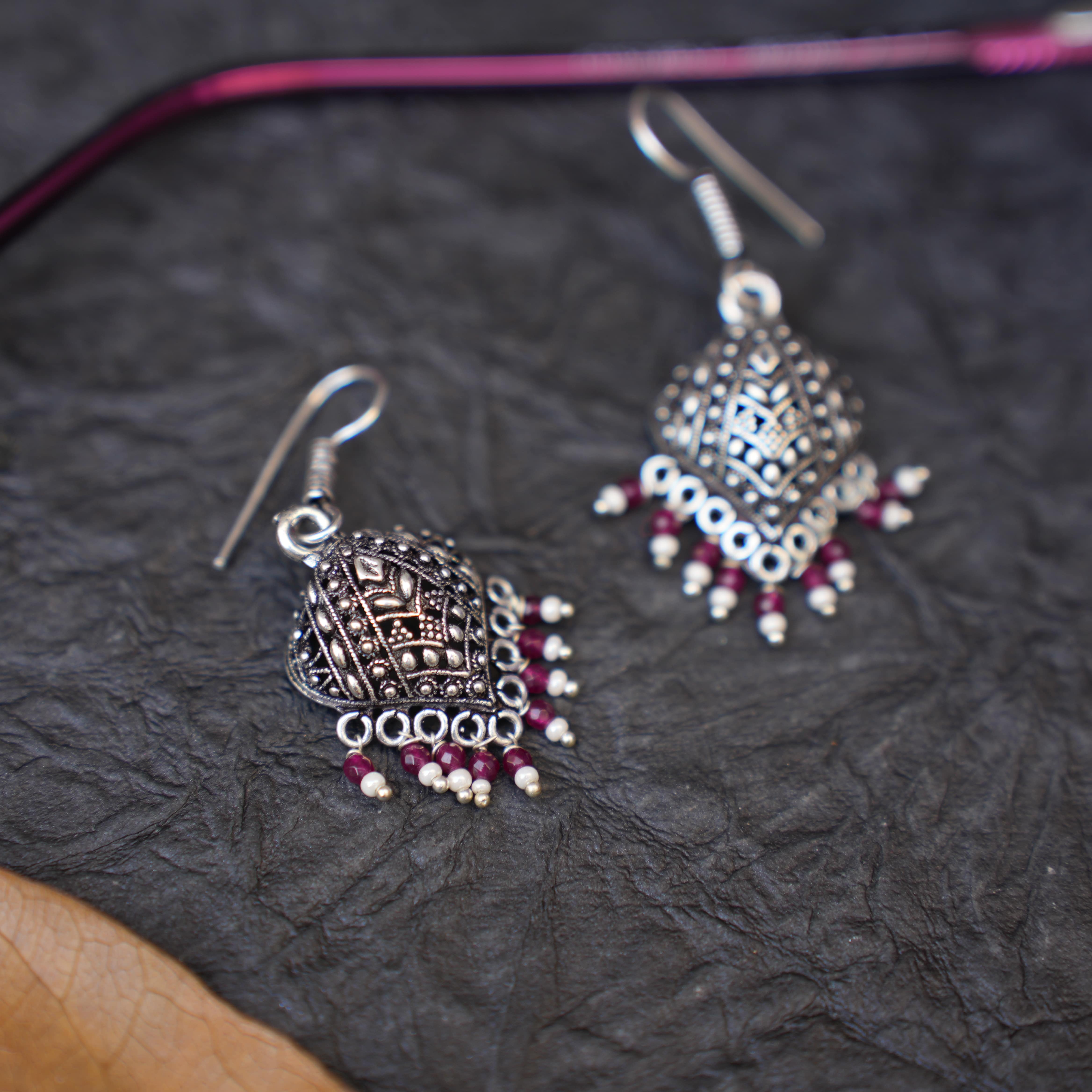 Shakti Hoop Oxidised Earrings - Rimli Boutique